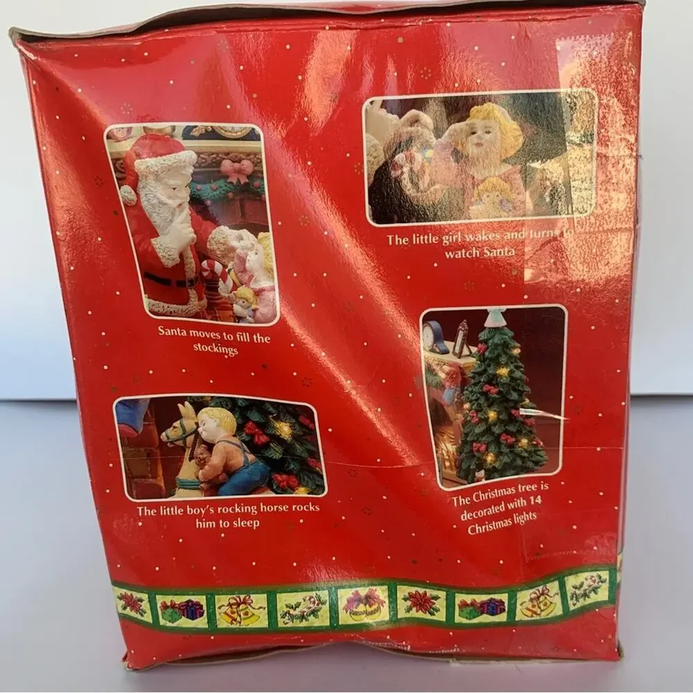 1993 Lustre Fame Animated Welcome Santa Music Box